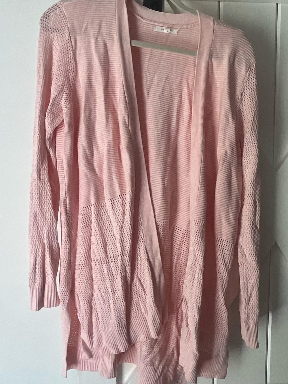 Maurices Light Pink Open-Front Knit Cardigan